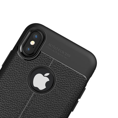 For iPhone X / XS Litchi Texture TPU Protective Back Cover Case, For X