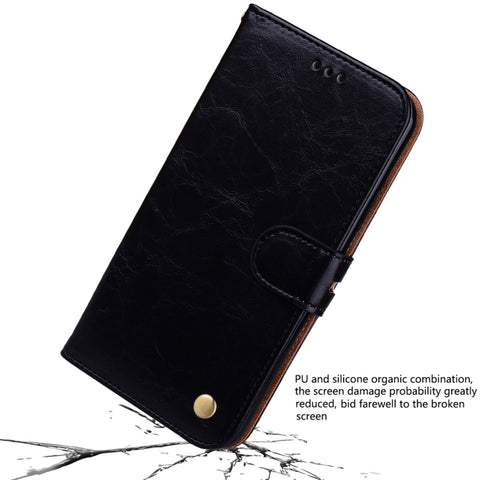 For iPhone XS Max Business Style Oil Wax Texture Horizontal Flip Leather Case with Holder & Card Slots & Wallet, For iPhone XS Max