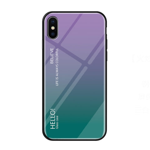 For iPhone XS Max Gradient Color Glass Case, iPhone XS Max