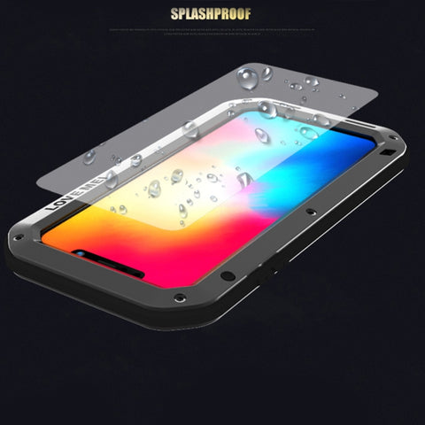 For iPhone XS Max LOVE MEI Powerful Dustproof Shockproof Anti-slip Metal + Silicone Combination Case, For XS Max
