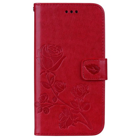 For iPhone XR Rose Embossed Horizontal Flip PU Leather Case,  with Holder & Card Slots & Wallet, For XR