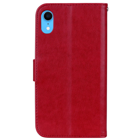 For iPhone XR Rose Embossed Horizontal Flip PU Leather Case,  with Holder & Card Slots & Wallet, For XR