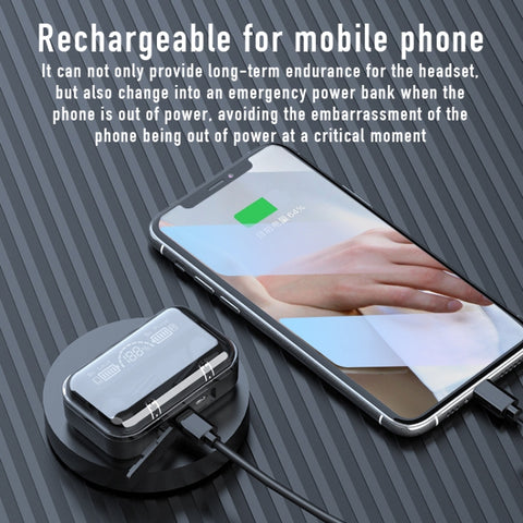 278 TWS External Noise Cancelling Touch Bluetooth Earphone with Charging Box, Support LED Power Digital Display & Breathing Lights & Call & Voice Assistant, 278 Black, 278 White