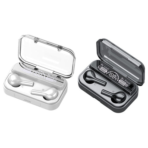 278 TWS External Noise Cancelling Touch Bluetooth Earphone with Charging Box, Support LED Power Digital Display & Breathing Lights & Call & Voice Assistant, 278 Black, 278 White