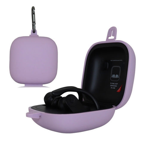 Solid Color Silicone Wireless Bluetooth Earphone Protective Case for Beats Powerbeats Pro, Mint Green, Purple, Red, Wine Red, Black, Yellow, Dark Blue, Pink, Gray Blue, Grass Green, Grey, Light Purple