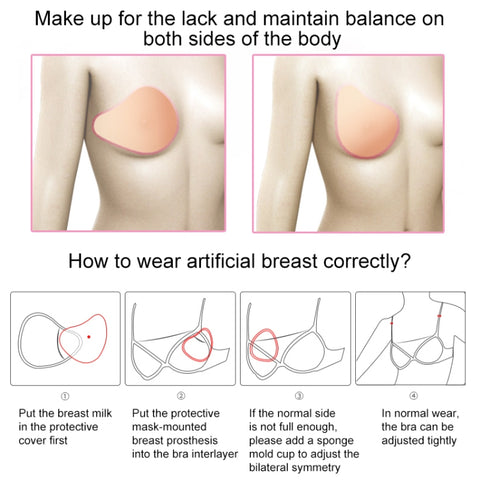 AS2 Spiral Shape Postoperative Rehabilitation Fake Breasts Silicone Breast Pad Nipple Cover 230g/Right, 230g/Right