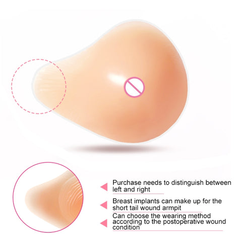 AS4 Spiral Shape Postoperative Rehabilitation Fake Breasts Silicone Breast Pad Nipple Cover 300g/Left, 300g/Left