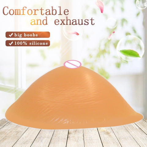 AS7 Spiral Shape Postoperative Rehabilitation Fake Breasts Silicone Breast Pad Nipple Cover 450g/Right, 450g/Right