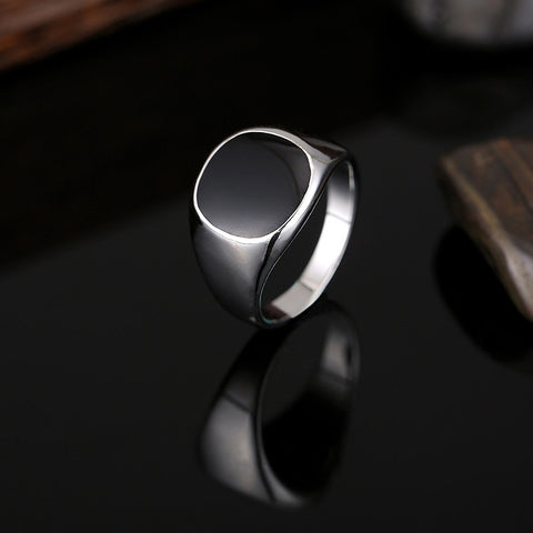 Europe and America Men Classic Alloy High Polished Drip Oil Style Ring, Size: 10, Diameter: 19.9mm, Perimeter: 62.4mm, 10