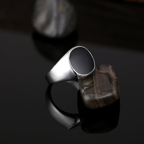 Europe and America Men Classic Alloy High Polished Drip Oil Style Ring, Size: 10, Diameter: 19.9mm, Perimeter: 62.4mm, 10