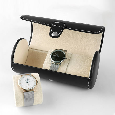 Portable Travel Watch Cylinder Protective Box Storage Bag