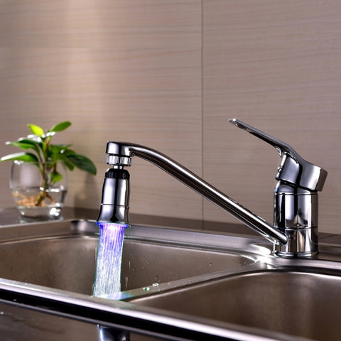SDF2-B5 1 LED Temperature Sensor RGB LED Faucet Light Water Glow Shower, Size: 78 x 30mm, Interface: 22mm (Silver), SDF2-B5