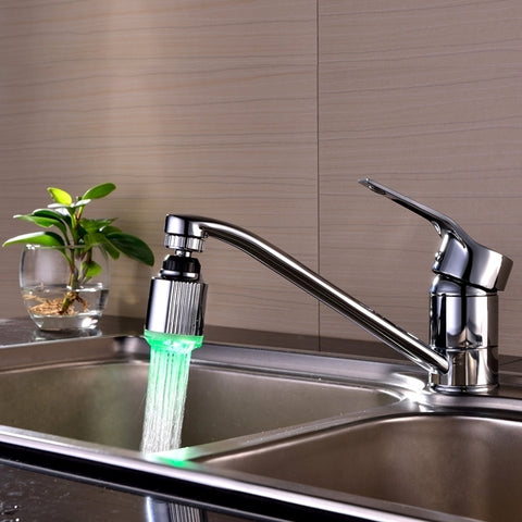 SDF-B5 1 LED ABS Temperature Sensor RGB LED Faucet Light Water Glow Shower, Size: 75 x 37mm, Interface: 22mm (Silver), SDF-B5