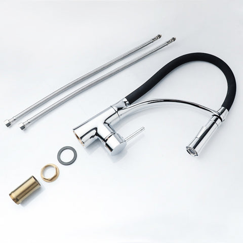 Kitchen Pull-out Faucet Hot Cold Home Retractable Rotating Faucet, Pull-out Faucet