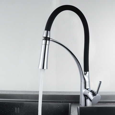 Kitchen Pull-out Faucet Hot Cold Home Retractable Rotating Faucet, Pull-out Faucet