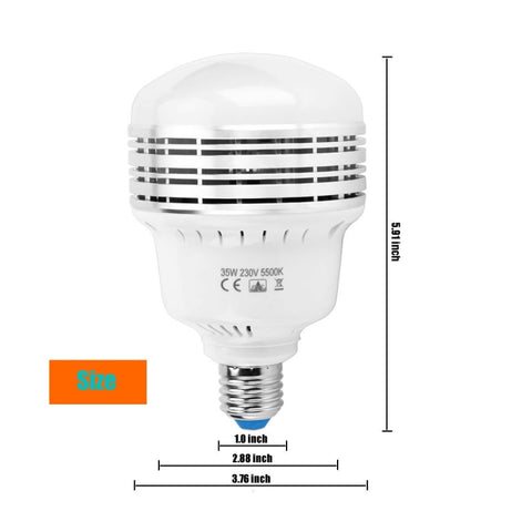 MANTOO PGL35 35W 120V 5500K 3900LM LED Light Bulb for Photography Lighting, 120V 3900LM