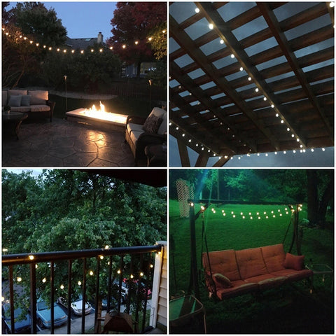 50 LEDs Bubble Ball Outdoor Garden Waterproof Christmas Spring Festival Decoration Solar Lamp String