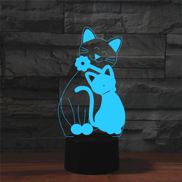 Cat Shape 3D Colorful LED Vision Light Table Lamp, Charging Touch Version, Charging Touch Version
