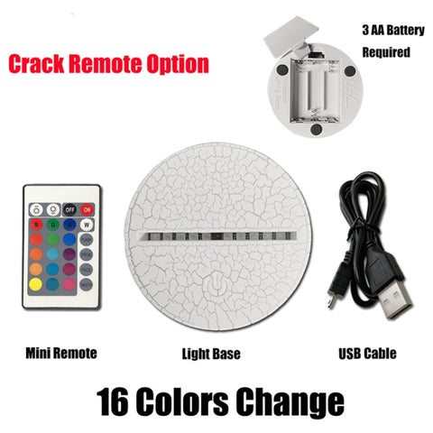 Three Dolphins Shape 3D Colorful LED Vision Light Table Lamp, Crack Remote Control Version, Crack Remote Control Version