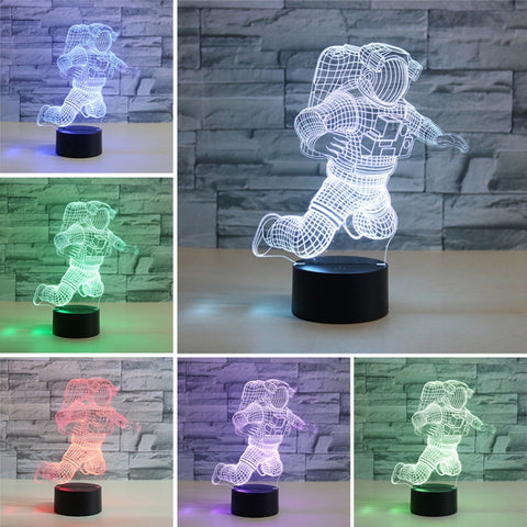 Astronaut Shape 3D Colorful LED Vision Light Table Lamp, Crack Touch Version, Crack Touch Version