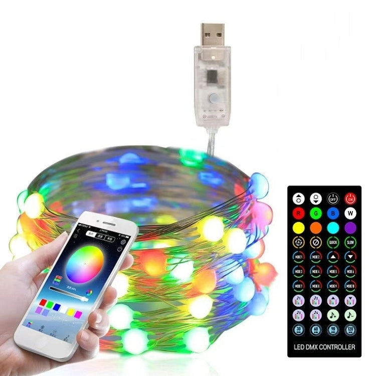 Christmas Decoration USB Copper Wire String Light Remote Controller & Bluetooth Mobile APP Control, Length: 5m 50 LEDs, Remote Controller & APP Control, Length: 5m 50 LEDs