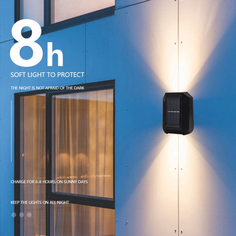 6 LED Solar Wall Lamp Outdoor Decorative Garden Up And Down Light