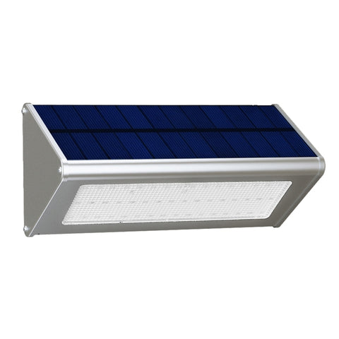 800 LM 48 LEDs SMD 2835 Sensor Triangle Energy Saving Wall Light with Solar Panel and Hidden Switch for Garden / Courtyard / Outdoor Camping(Silver)