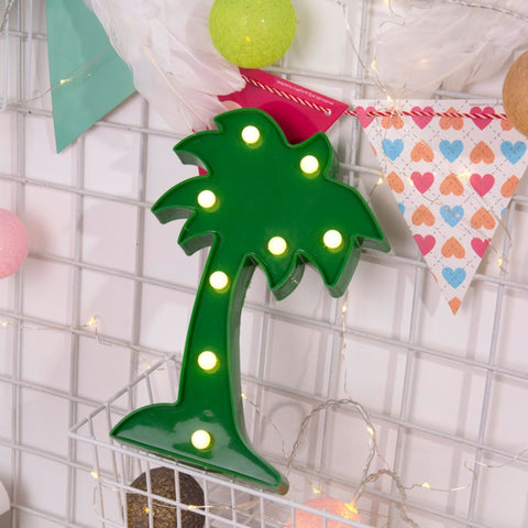 2 x AA Batteries Powered Party Festival Table Wedding Lamp Night Light, Coconut Tree
