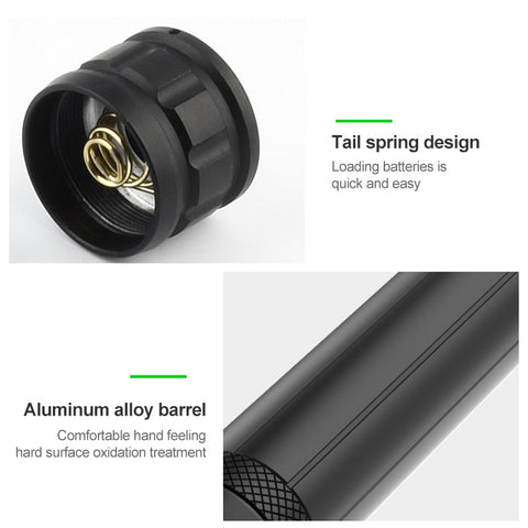 Short Style Micro USB Charging Outdoor Waterproof P70 + COB LED Flashlight, Support Power Display & Telescopic Focusing & 7-level Brightness Adjustment, P70
