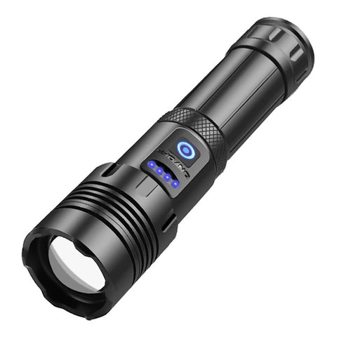 Short Style Micro USB Charging Outdoor Waterproof P70 + COB LED Flashlight, Support Power Display & Telescopic Focusing & 7-level Brightness Adjustment, P70