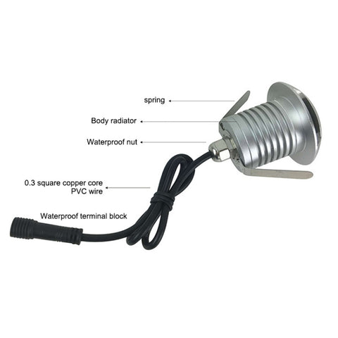 3W LED Embedded Polarized Buried Lamp IP67 Waterproof Turtle Shell Lamp Outdoor Garden Lawn Lamp, Warm Light 3000K Q3 Three-way Light, Warm Light 3000K Q3
