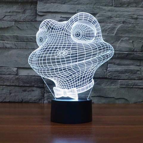 7 Color Discoloration Creative Visual Stereo Lamp Desk Lamp Night Light, Frog Style