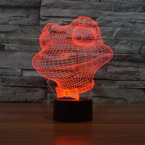 7 Color Discoloration Creative Visual Stereo Lamp Desk Lamp Night Light, Frog Style