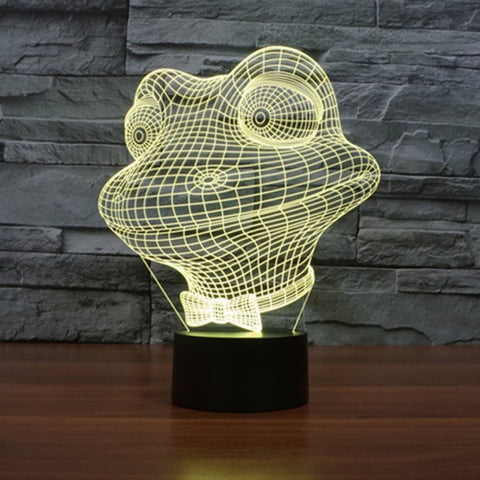 7 Color Discoloration Creative Visual Stereo Lamp Desk Lamp Night Light, Frog Style