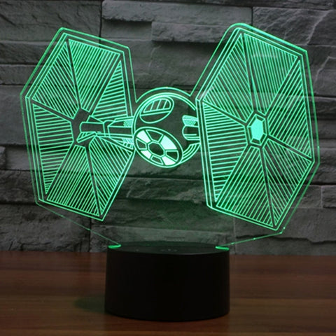 7 Color Discoloration Creative Visual Stereo Lamp Desk Lamp Night Light, TIE Fighter Style