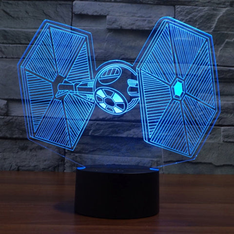 7 Color Discoloration Creative Visual Stereo Lamp Desk Lamp Night Light, TIE Fighter Style