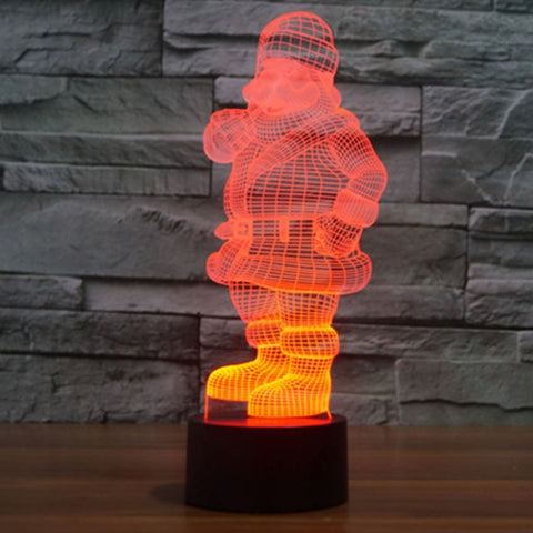 7 Color Discoloration Creative Visual Stereo Lamp Desk Lamp Night Light, Santa Claus Style