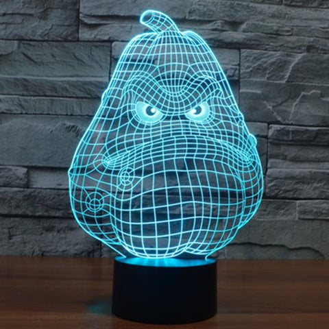 7 Color Discoloration Creative Visual Stereo Lamp Desk Lamp Night Light, White Gourd Style