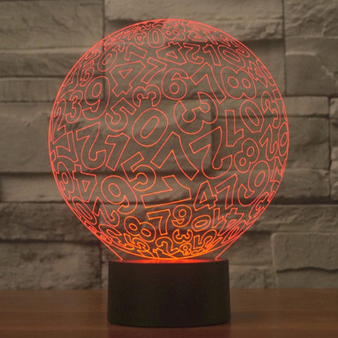 7 Color Discoloration Creative Visual Stereo Lamp Desk Lamp Night Light, Numbers Style