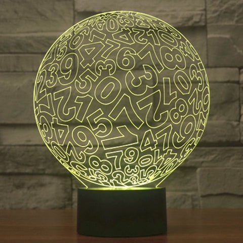 7 Color Discoloration Creative Visual Stereo Lamp Desk Lamp Night Light, Numbers Style