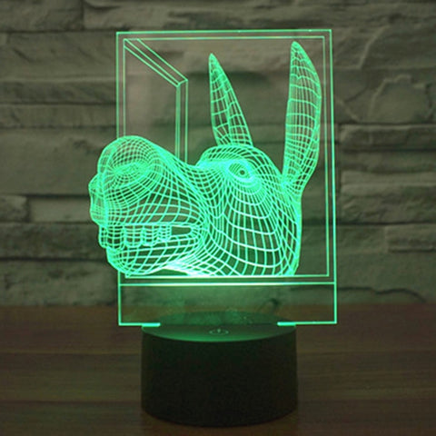 7 Colour Discoloration Creative Visual Stereo Lamp Desk Lamp Night Light, Donkey Shape
