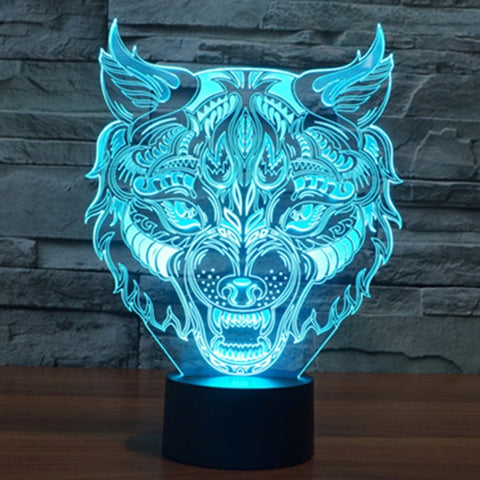 7 Colour Discoloration Creative Visual Stereo Lamp Desk Lamp Night Light, Leopard Shape