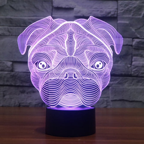 7 Color Discoloration Creative Visual Stereo Lamp Desk Lamp Night Light, Dog Shape
