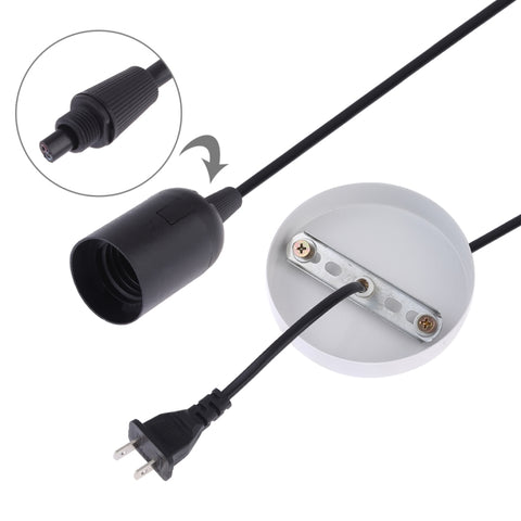 E27 Wire Cap Lamp Holder Chandelier Power Socket with Base & 1.5m Extension Cable, US Plug, E27