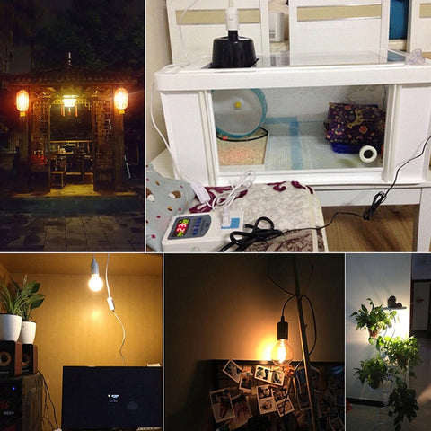 E27 Wire Cap Lamp Holder Chandelier Power Socket with Base & 1.5m Extension Cable, US Plug, E27