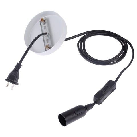 E14 Wire Cap Lamp Holder Chandelier Power Socket with Switch & Base & 1.5m Extension Cable, US Plug, E14
