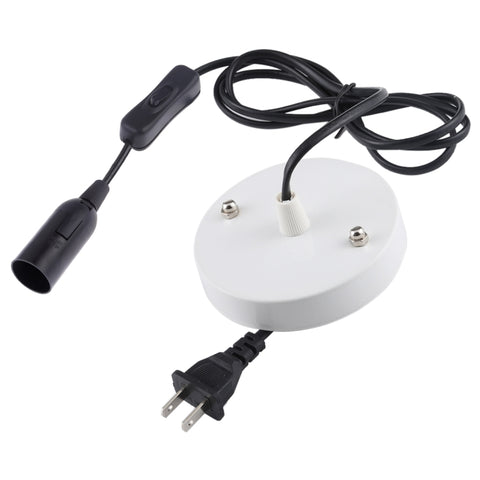 E14 Wire Cap Lamp Holder Chandelier Power Socket with Switch & Base & 1.5m Extension Cable, US Plug, E14