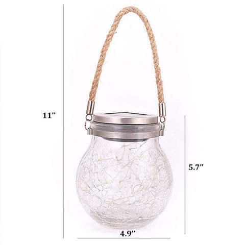 Solar Energy Glass Bottle Pendent Lamp IP55 Waterproof Outdoor Garden Decoration Light, Warm White Light