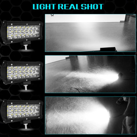 7 inch 18W 1800LM 3 Row LED Strip Light Working Refit Off-road Vehicle Lamp Roof Strip Light, 7 inch 72W
