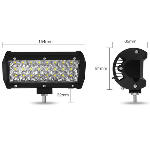 7 inch 18W 1800LM 3 Row LED Strip Light Working Refit Off-road Vehicle Lamp Roof Strip Light, 7 inch 72W